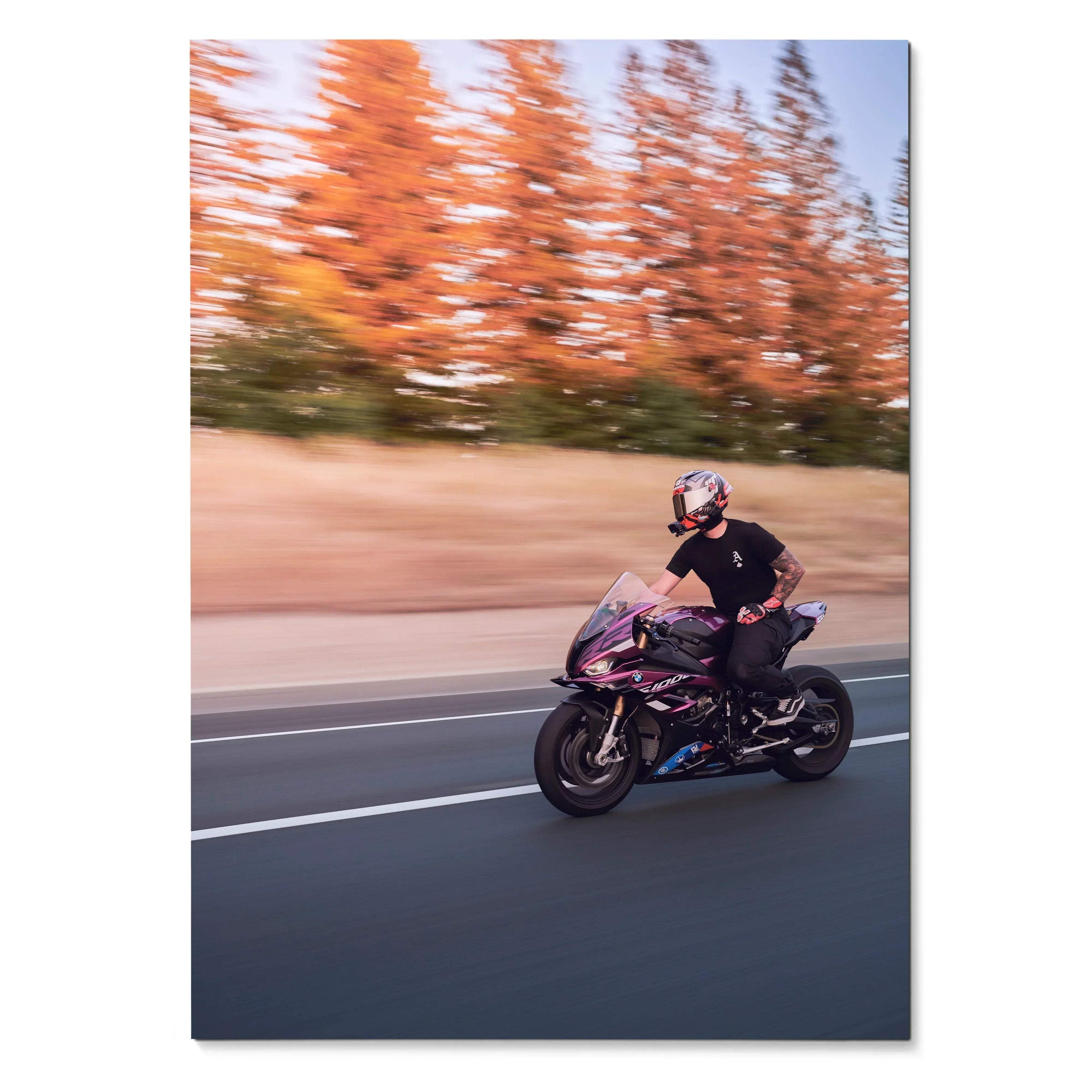 Biker Poster #058 - Male | Shark Race-R Pro GP Helmet | BMW S1000RR Motorcycle - Throttle Designs