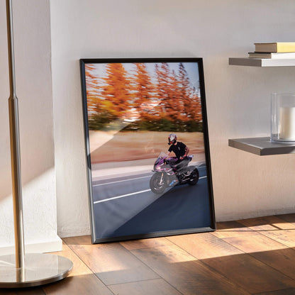 Biker Poster #058 - Male | Shark Race-R Pro GP Helmet | BMW S1000RR Motorcycle - Throttle Designs