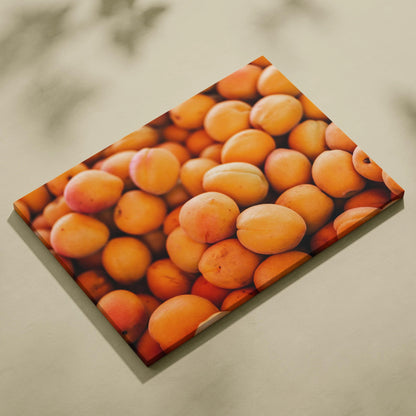 Vibrant peach canvas wall art featuring fresh juicy fruit design for home decor.