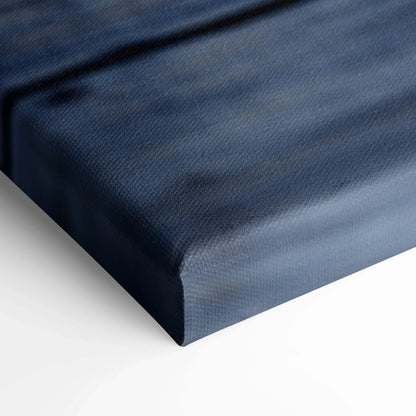 Close-up of blue textured canvas corner showcasing premium museum-quality wall art print.