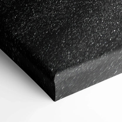 Black and gray textured abstract pattern on a wrapped canvas wall art print.