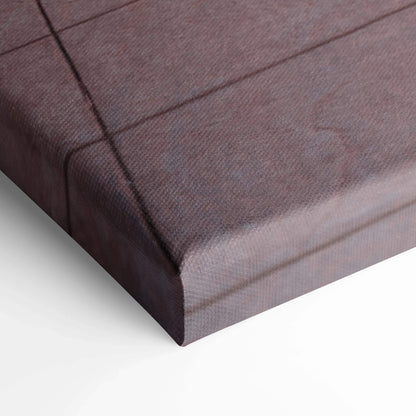 Close-up of Nissan 370z vertical canvas art with brown textured fabric and wrapped edges wall art.