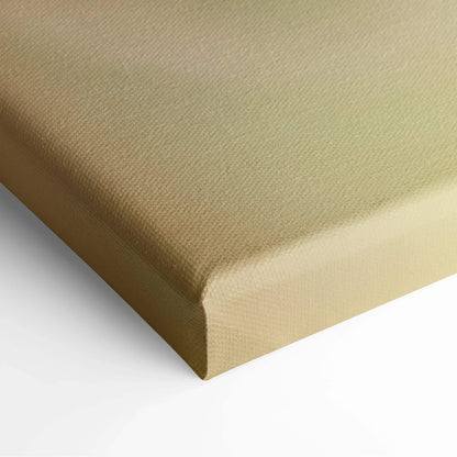 Beige stretched canvas with subtle woven texture wrapped around wooden frame, ready for wall art display.
