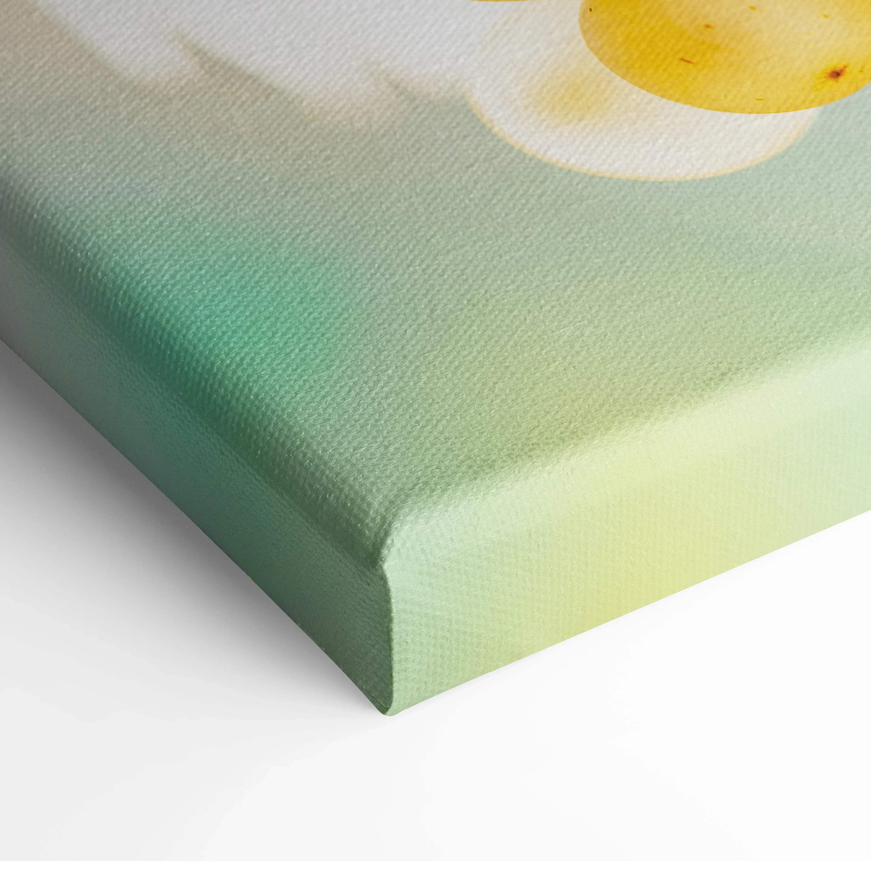 Premium canvas wall art featuring vibrant grapes with soft green and yellow gradients for living room decor.