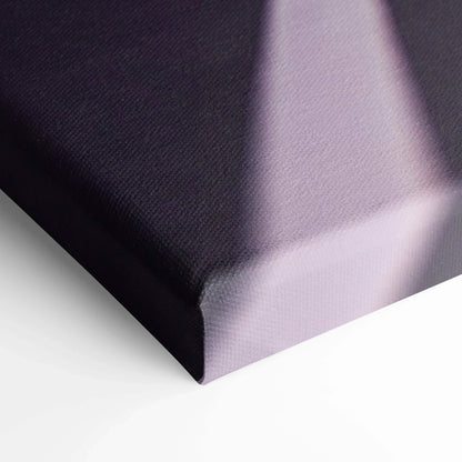 Close-up of a black and purple Subaru WRX STI canvas wall art corner with textured surface.