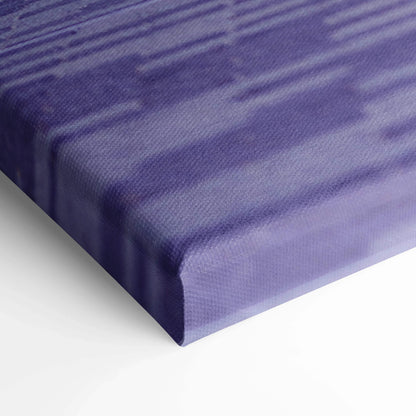 Close-up of purple textured canvas art print with high-resolution fabric detail, museum-quality wall art.