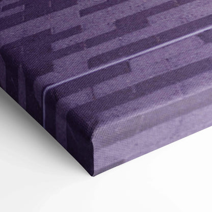 Purple textured canvas wall art close-up showing museum-quality print and canvas wrap details.