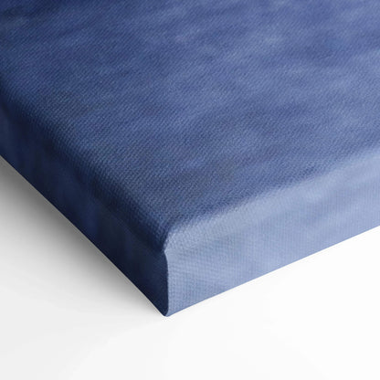 Blue textured canvas wrap corner for vertical wall art canvas print.