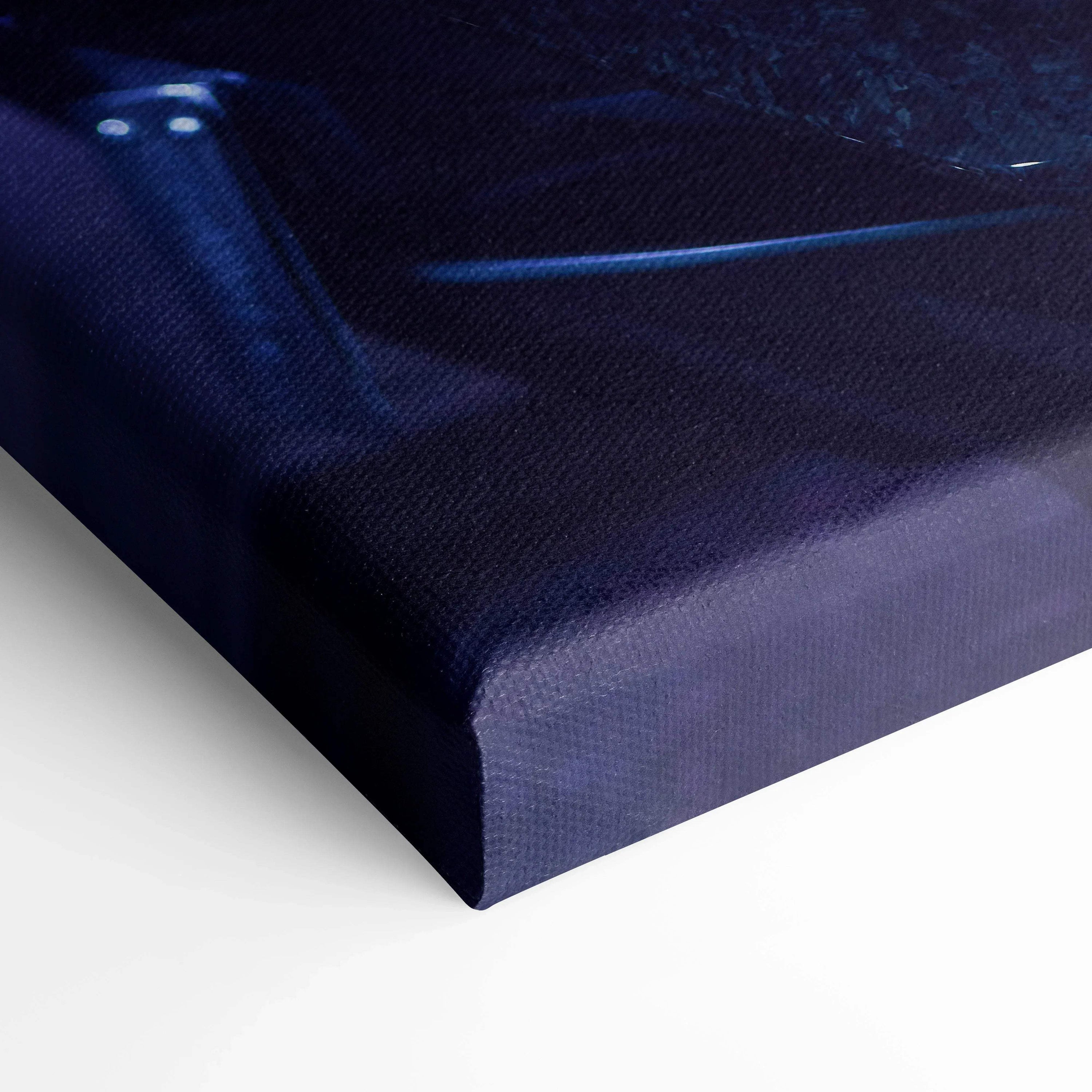 Dark blue textured canvas art with subtle abstract design, high-quality wall art print.