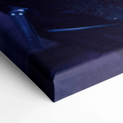 Dark blue textured canvas art with subtle abstract design, high-quality wall art print.