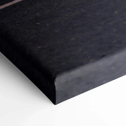 Close-up of black textured canvas corner for high-resolution wall art print.
