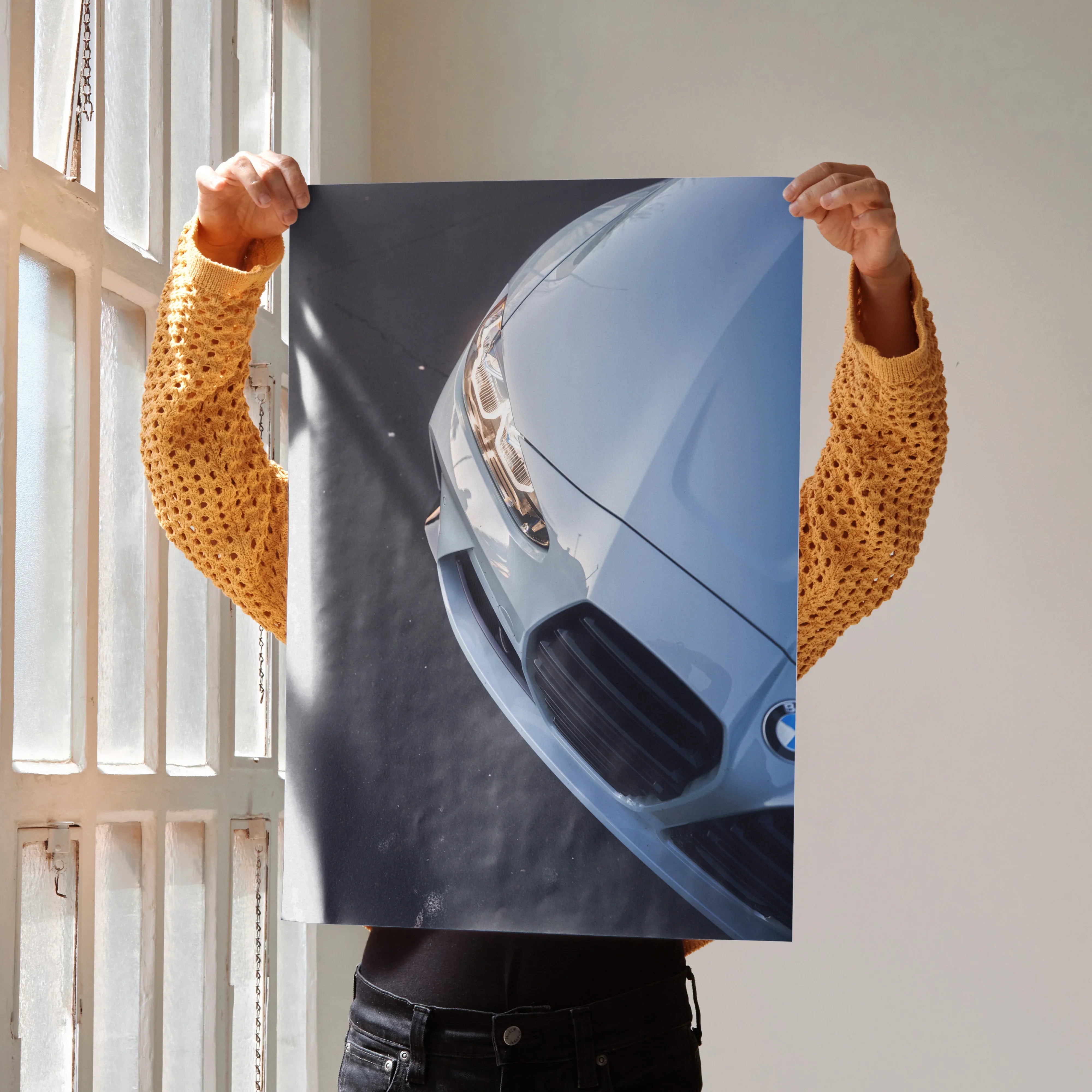 BMW G80 M3 front close-up poster wall art with premium high-resolution automotive detail.
