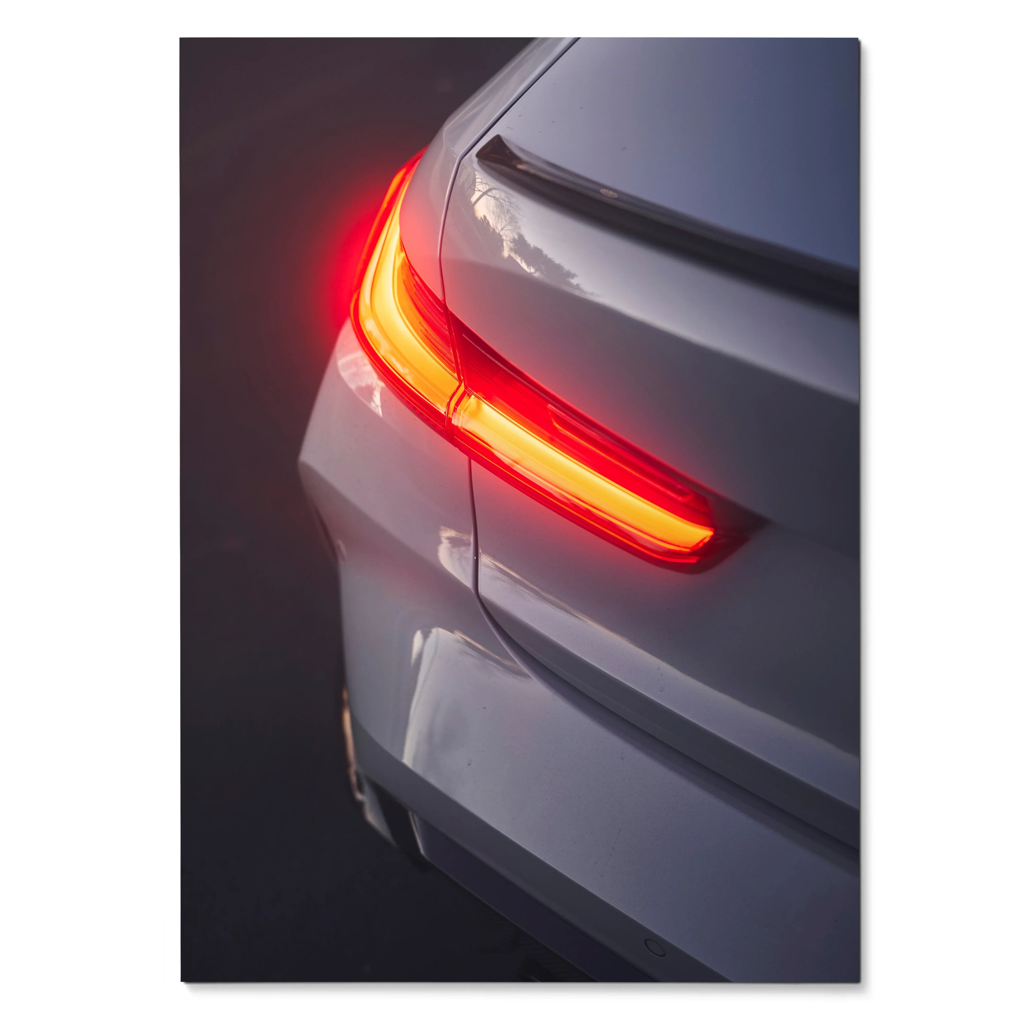 BMW G80 M3 rear taillight close-up poster wall art in high resolution.