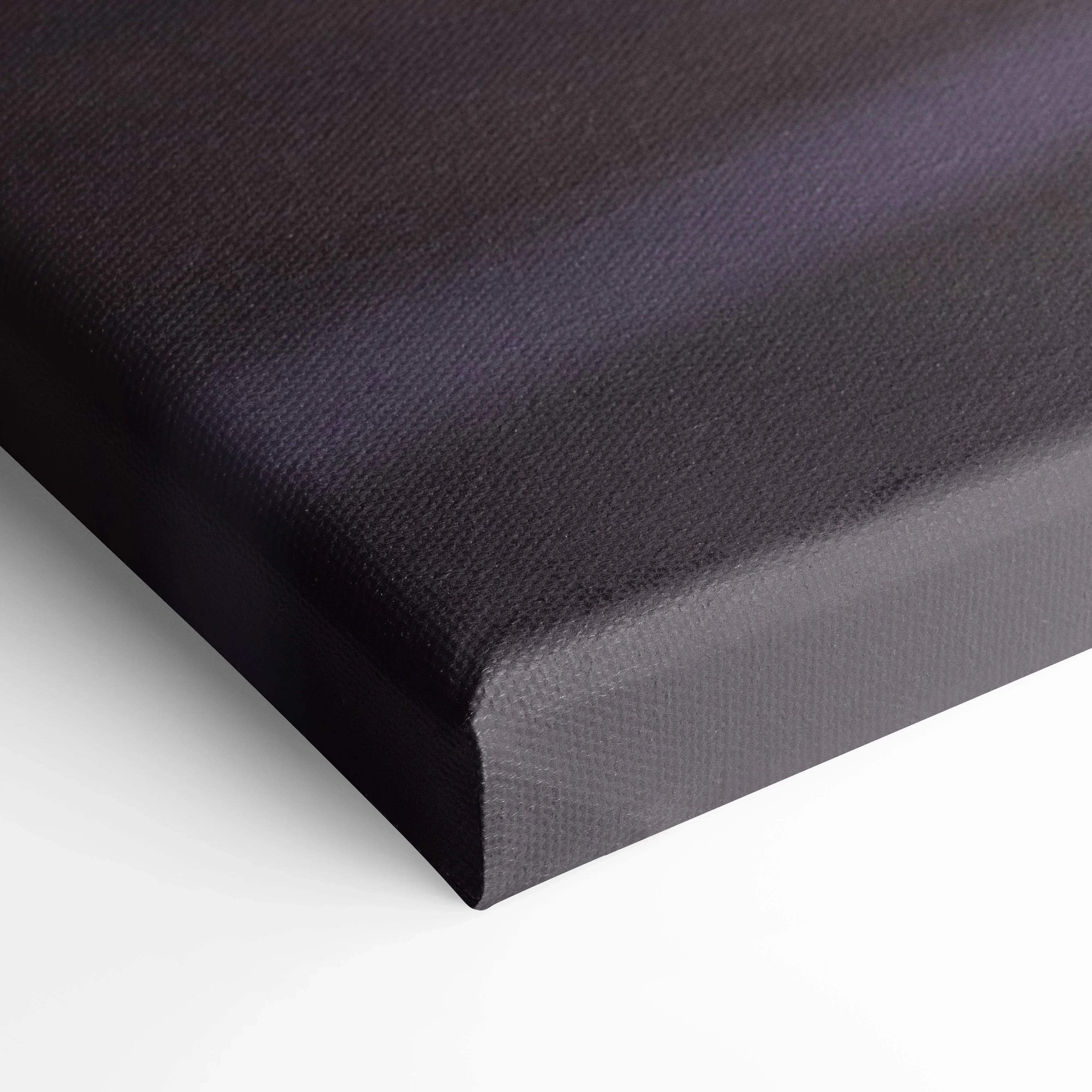 Black wrapped canvas edge with visible texture, museum-quality vertical canvas art wall print.