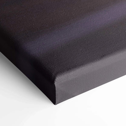 Black wrapped canvas edge with visible texture, museum-quality vertical canvas art wall print.