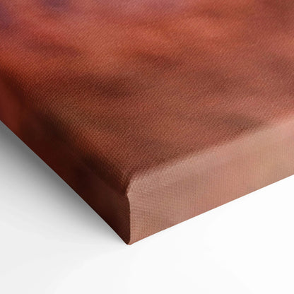 Close-up of textured brown canvas wall art with rich color gradient and fine detail.