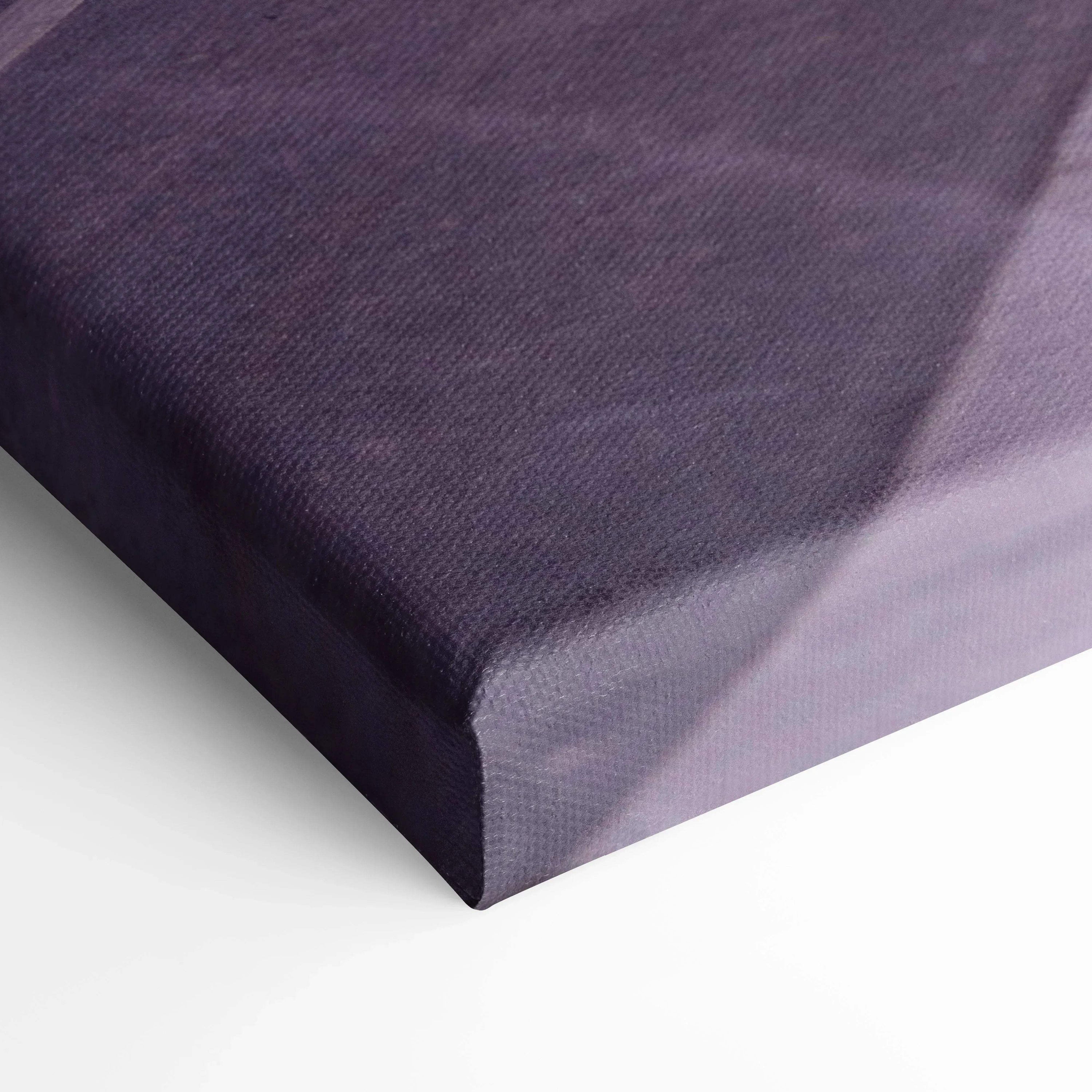 Close-up of stretched canvas corner with fine texture for vertical wall art print.