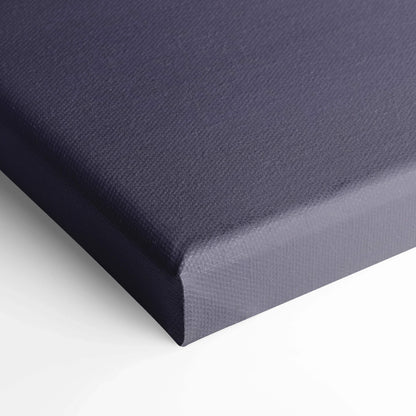 Close-up of dark gray canvas corner showcasing textured fabric for wall art canvas print.