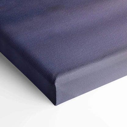 Close-up of blue textured canvas wrap with tight, clean edge for wall art display.