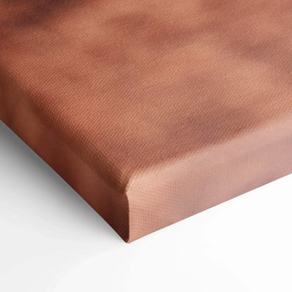 Close-up of brown textured canvas wrapped on wooden frame, premium wall art canvas print.