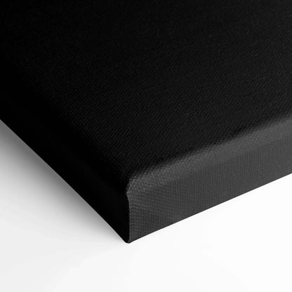 Black textured canvas wrap corner detail for Nissan 370z vertical wall art print.