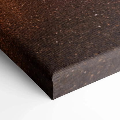 Close-up of dark textured canvas edge showcasing museum-quality wall art print texture and thickness.