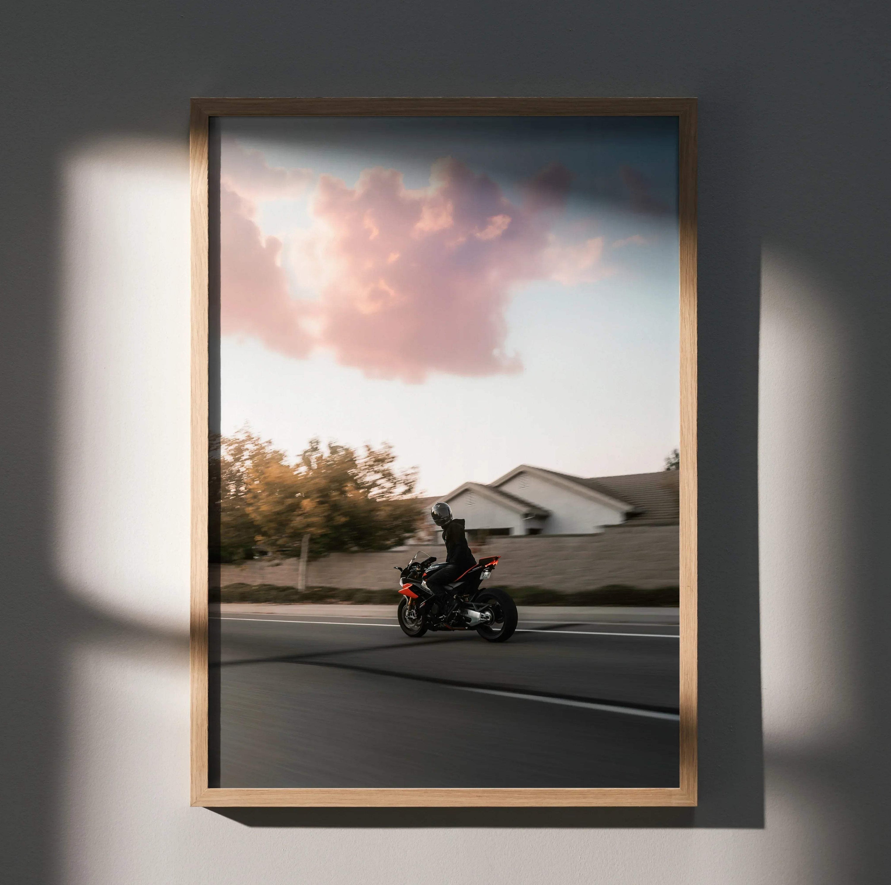 Biker Poster #084 - Male | Scorpion R1 Helmet | Aprilia RSV4 Motorcycle - Throttle Designs