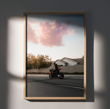 Biker Poster #084 - Male | Scorpion R1 Helmet | Aprilia RSV4 Motorcycle - Throttle Designs