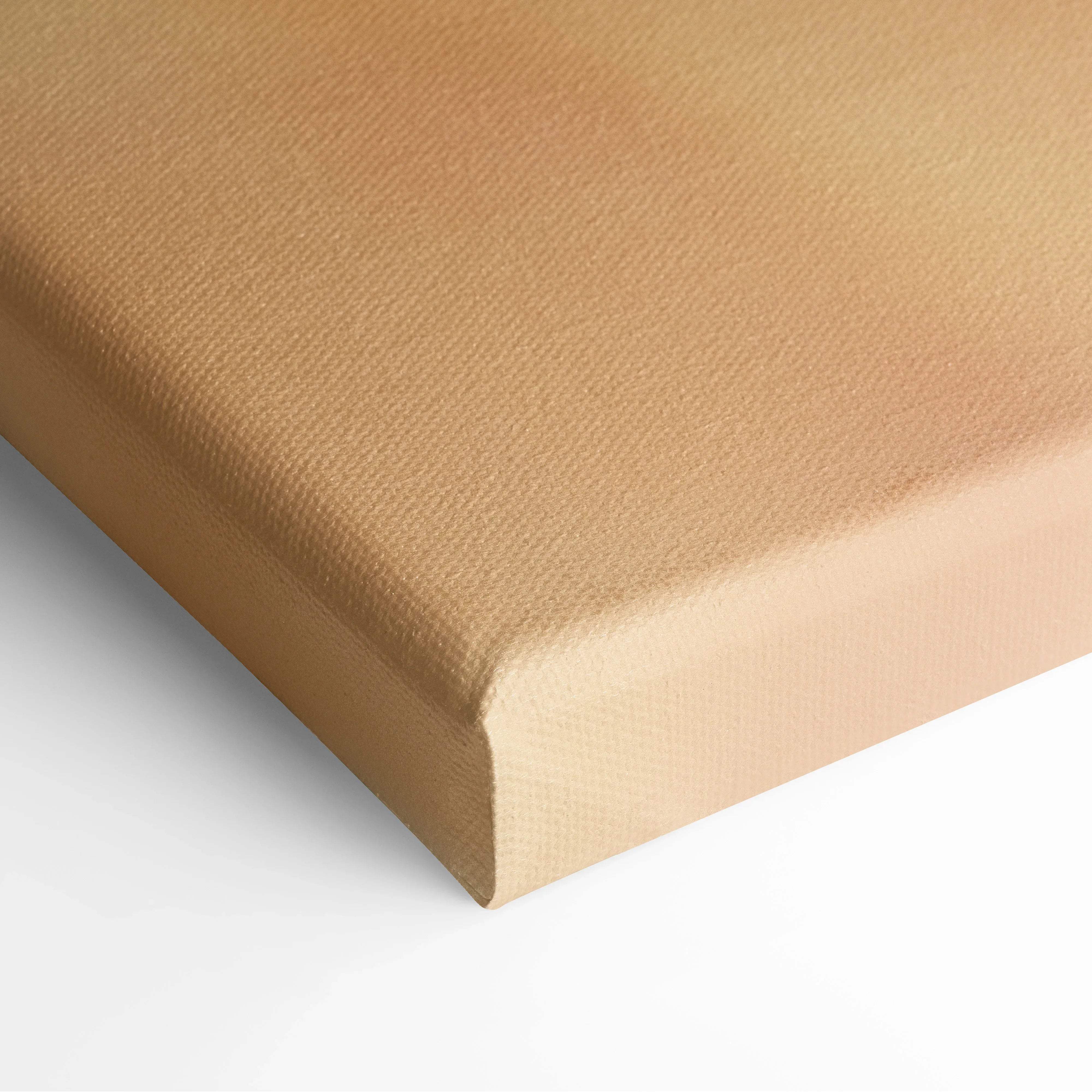 Soft focus dreamy light pampas grass field canvas wall art in warm peach cream tones with textured gold sheen and weave pattern