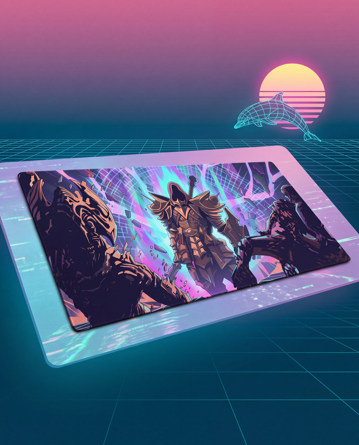 Ninjago-themed gaming mousepad with vibrant neon colors and detailed character artwork.