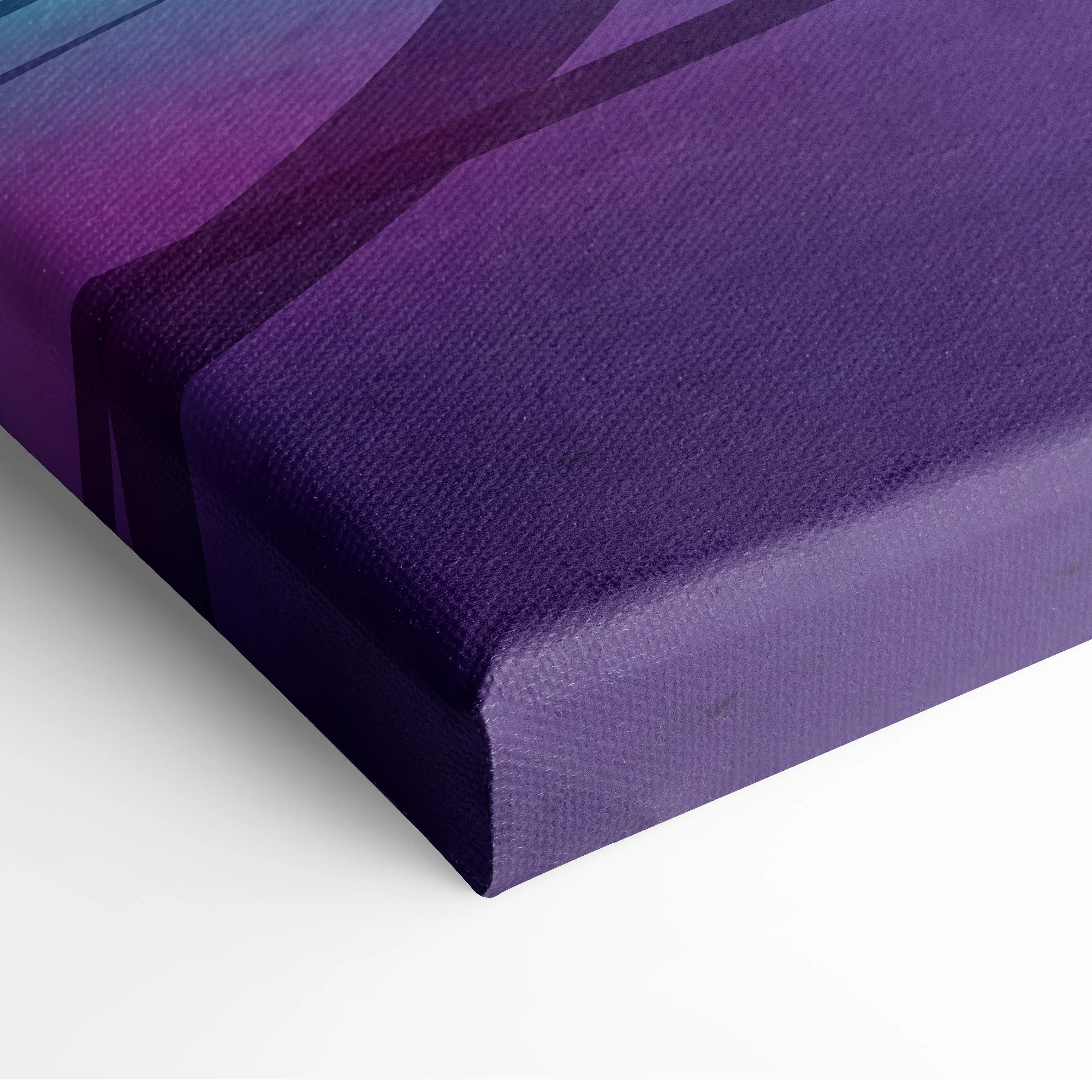 Purple canvas art with textured gradient finish featuring neon vaporwave ferrari 458 italia inspired car design