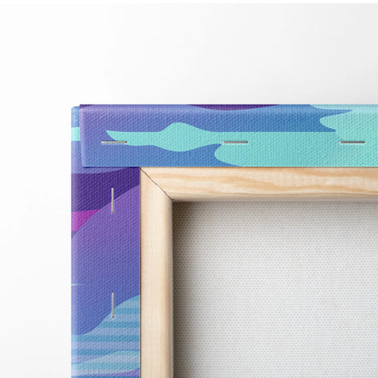 Subaru WRX STI Inspired Neon Vaporwave Sunset Dream - Car Artwork Neon Pink Purple Blue Room Vaporwave Nostalgic Canvas