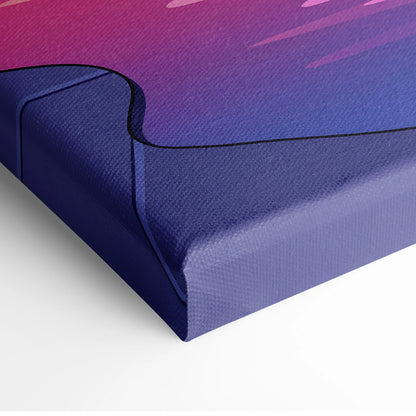 Audi R8 Inspired Neon Vapor City Car Art - Car Art Blue Pink Purple Living Room Decor Vaporwave