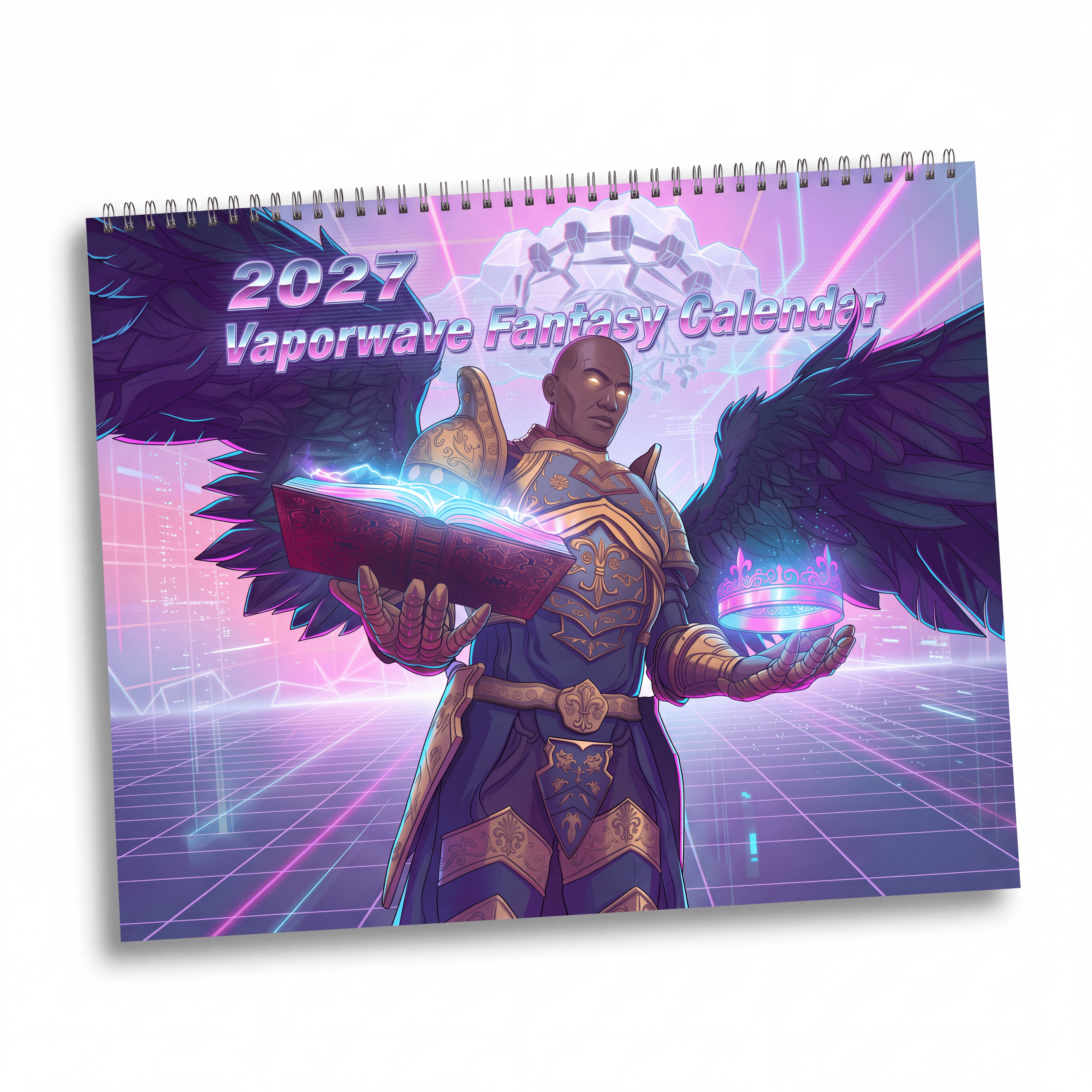 2027 Vaporwave Fantasy Artwork Wall Calendar – Colorful Dreamlike Art Collection