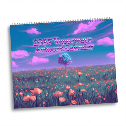 2027 Vaporwave Artwork Wall Calendar – Neon Dreamscape & Retro Digital Art