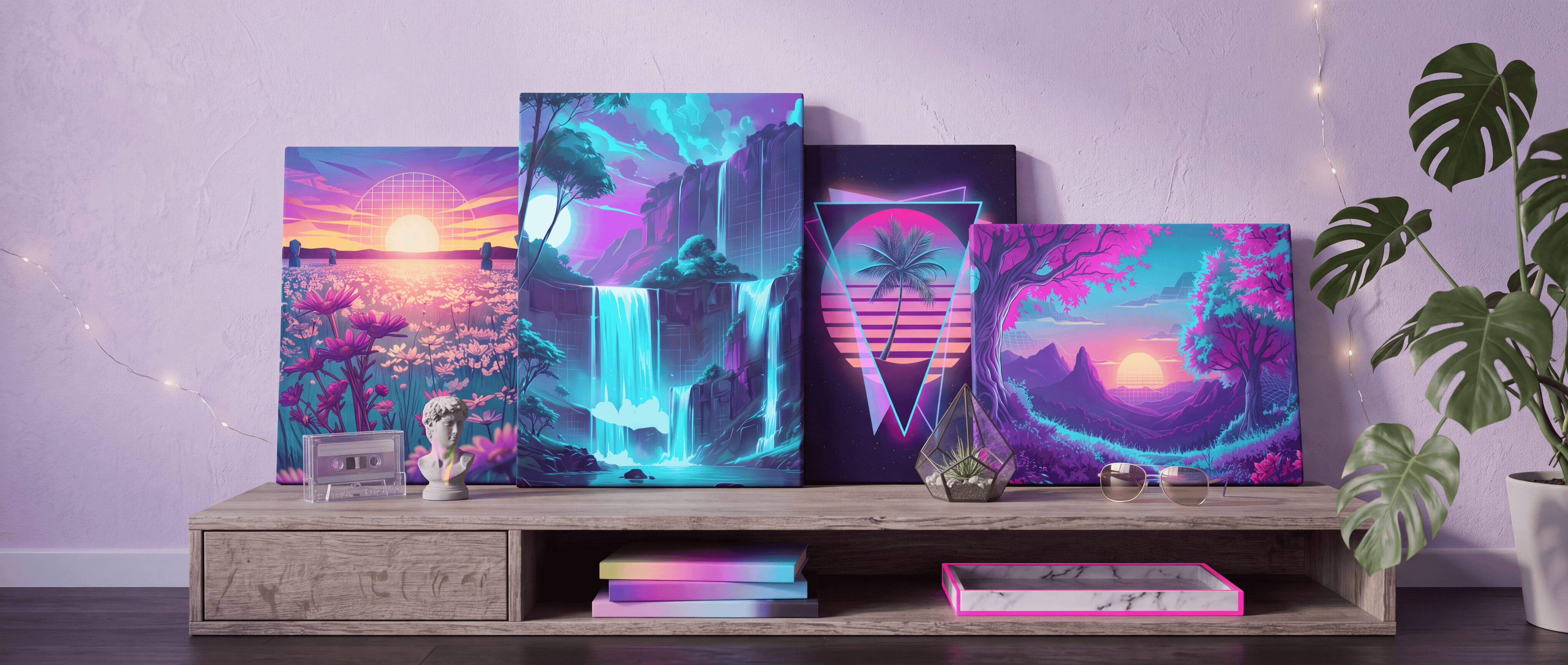 Vaporwave Artwork Canvas Collection