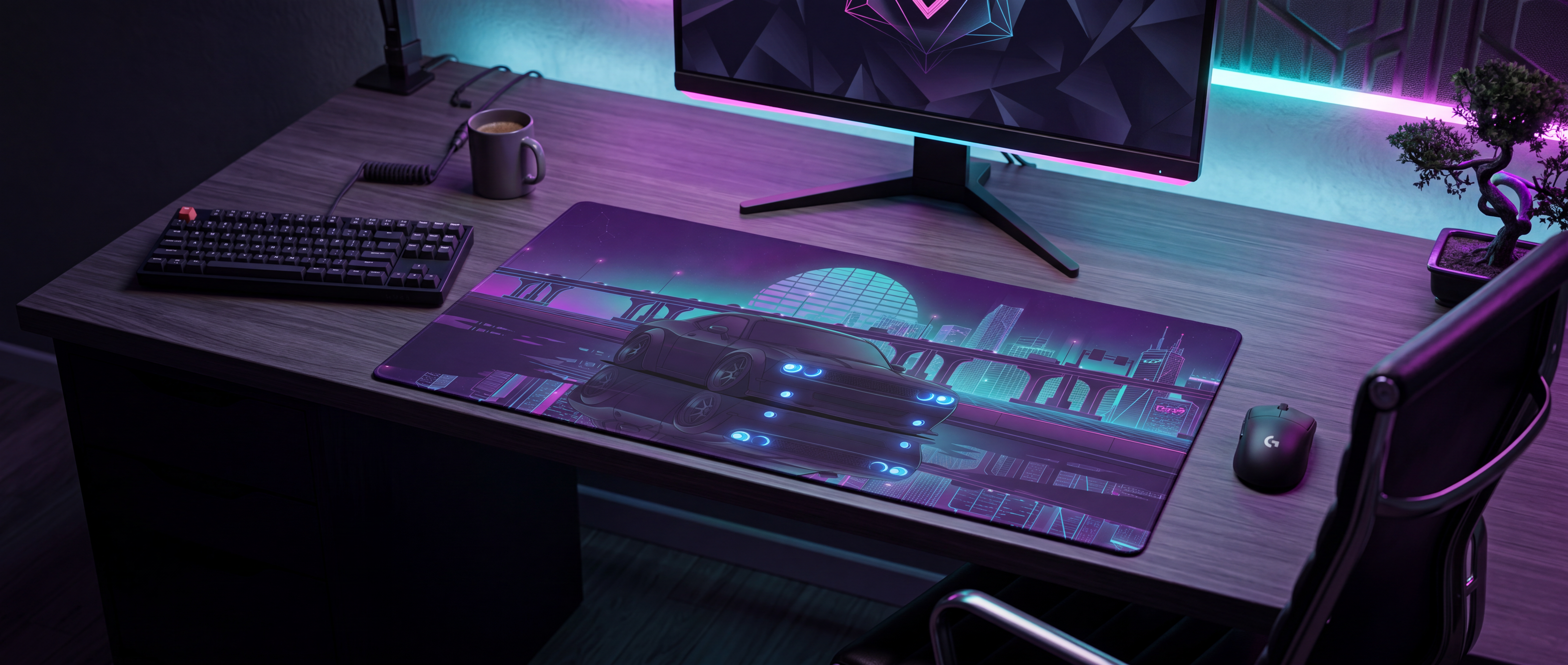 Vaporwave Muscle Cars Gaming Mouse Pad Collection