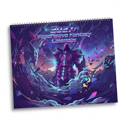 2027 Fantasy Vaporwave Calendar – Surreal Neon Art & Dreamscape Artwork Collection