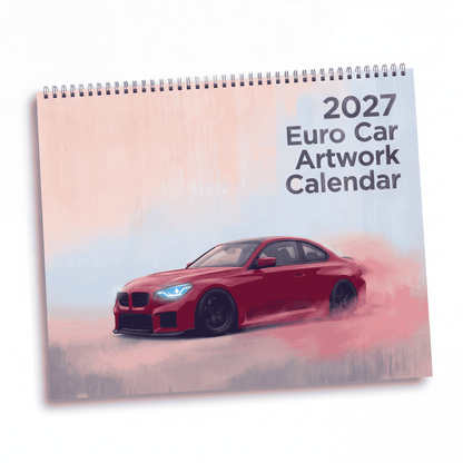 2027 Euro Car Artwork Calendar | Sports Car Wall Calendar