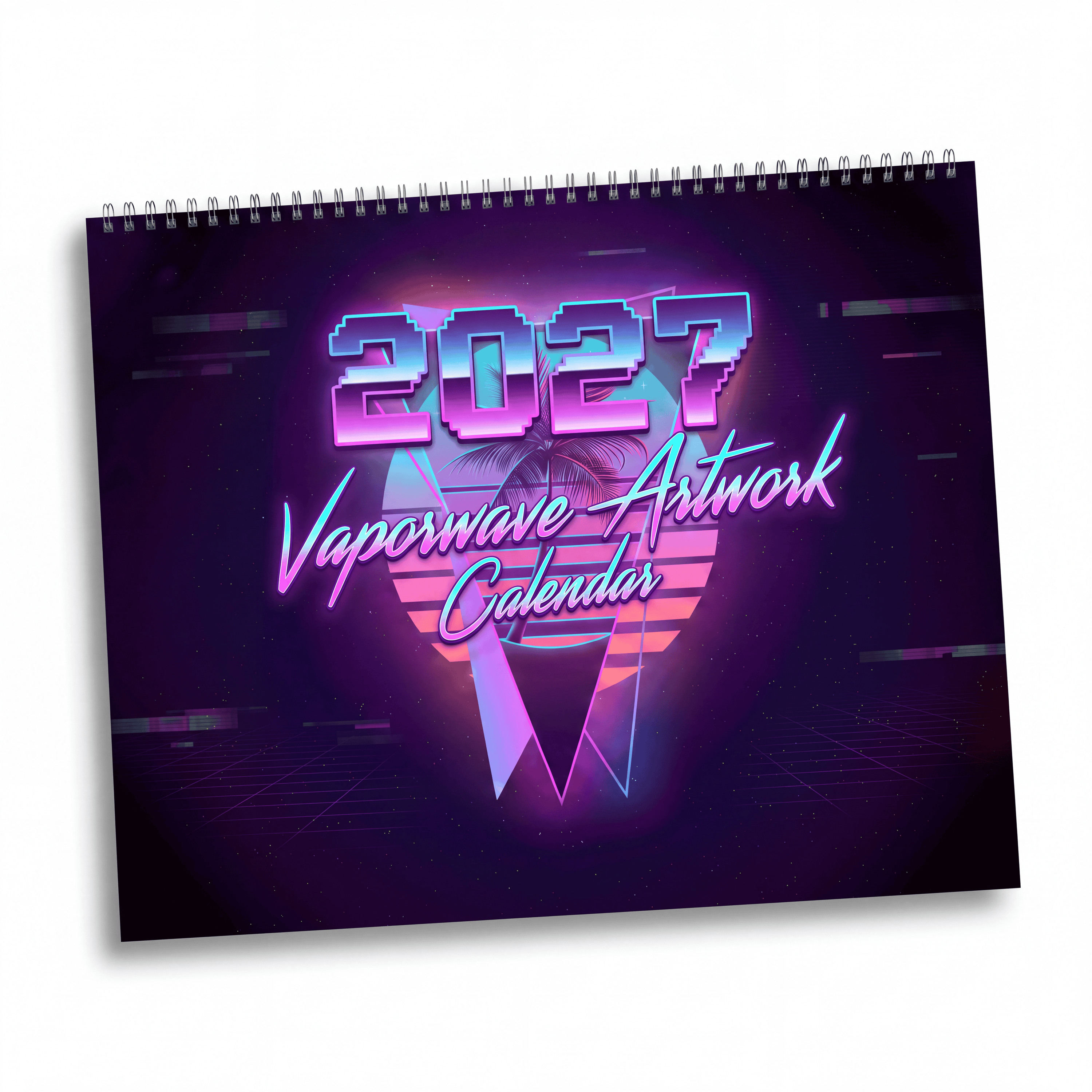 2027 Vaporwave Artwork Wall Calendar – Retro Futuristic Neon Art Collection
