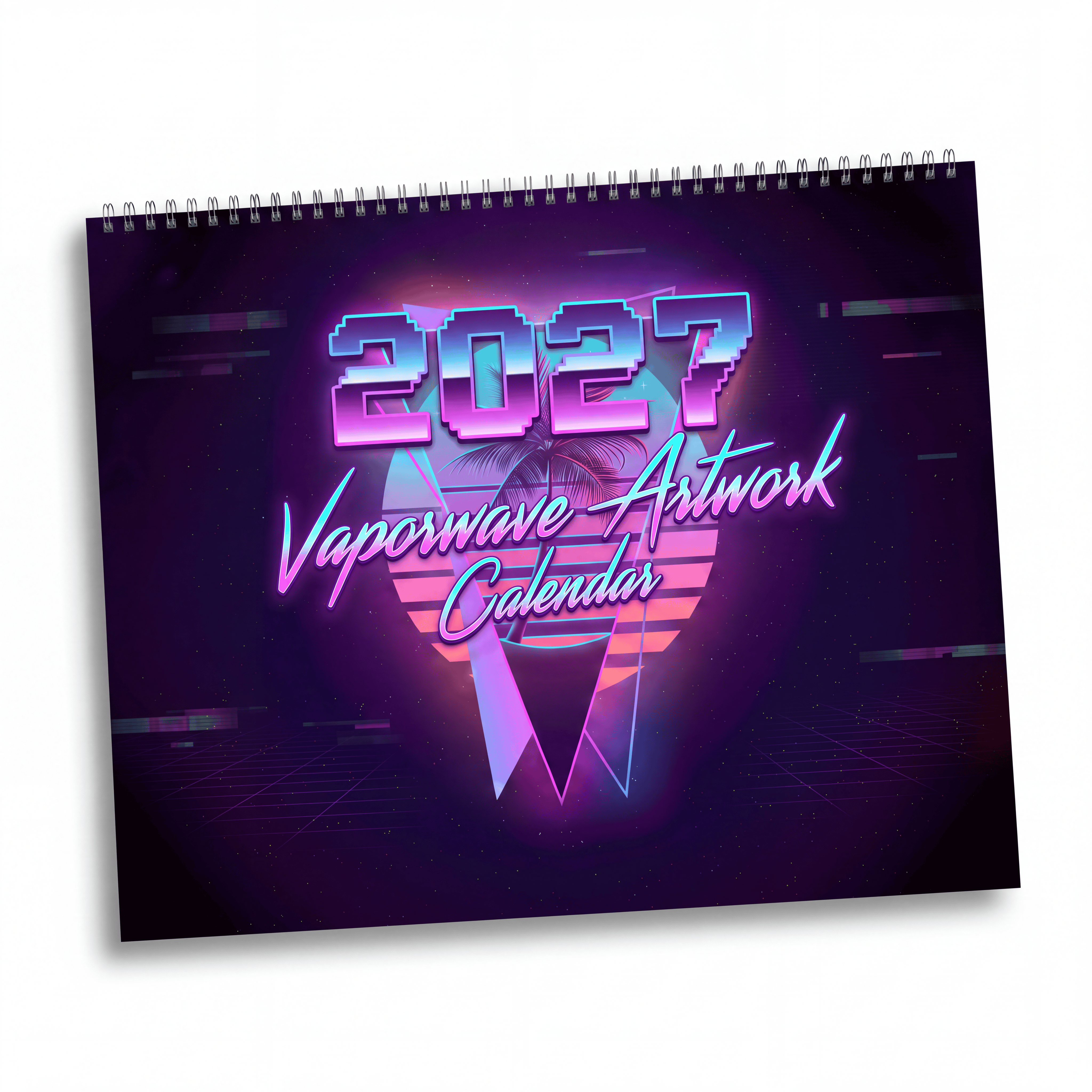 2027 Vaporwave Artwork Wall Calendar – Retro Futuristic Neon Art Collection