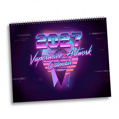2027 Vaporwave Artwork Wall Calendar – Retro Futuristic Neon Art Collection