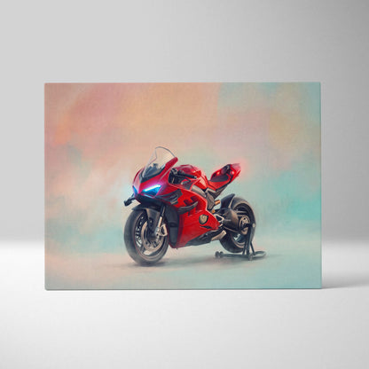 Ducati Superleggera V4 Inspired Canvas Art, Sport Bike Wall Art & Italian Superbike Racing Decor