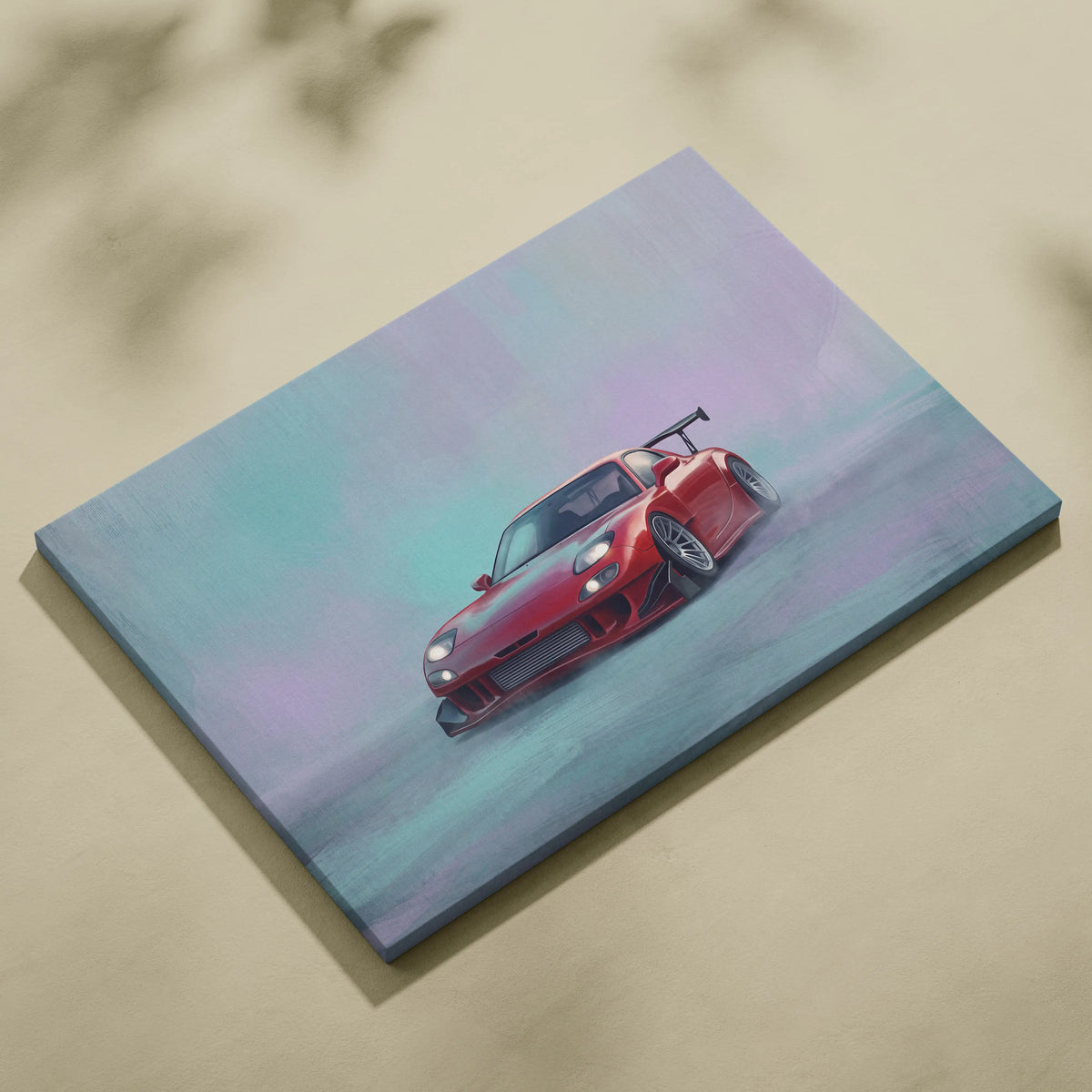 Mazda RX-7 Inspired Canvas Art, Rotary Engine Sports Car Wall Decor for Bedroom