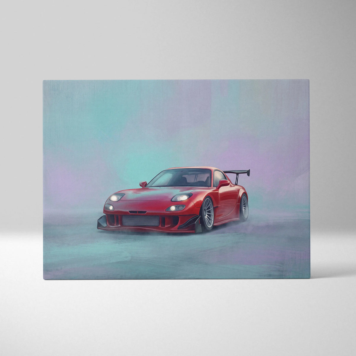 Mazda RX-7 Inspired Canvas Art, Rotary Engine Sports Car Wall Decor for Bedroom