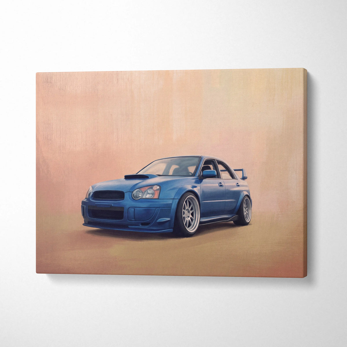 Subaru Impreza WRX STI Inspired Canvas Art, Rally Tuner Car Wall Painting for Living Room