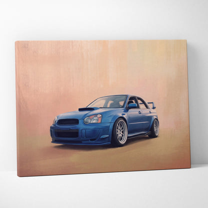 Subaru Impreza WRX STI Inspired Canvas Art, Rally Tuner Car Wall Painting for Living Room