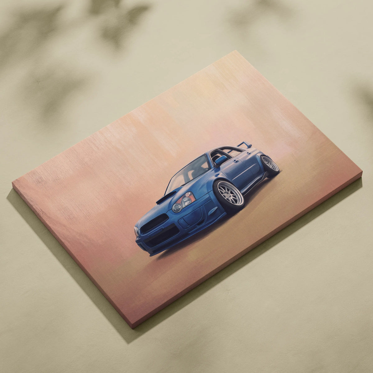 Subaru Impreza WRX STI Inspired Canvas Art, Rally Tuner Car Wall Painting for Living Room