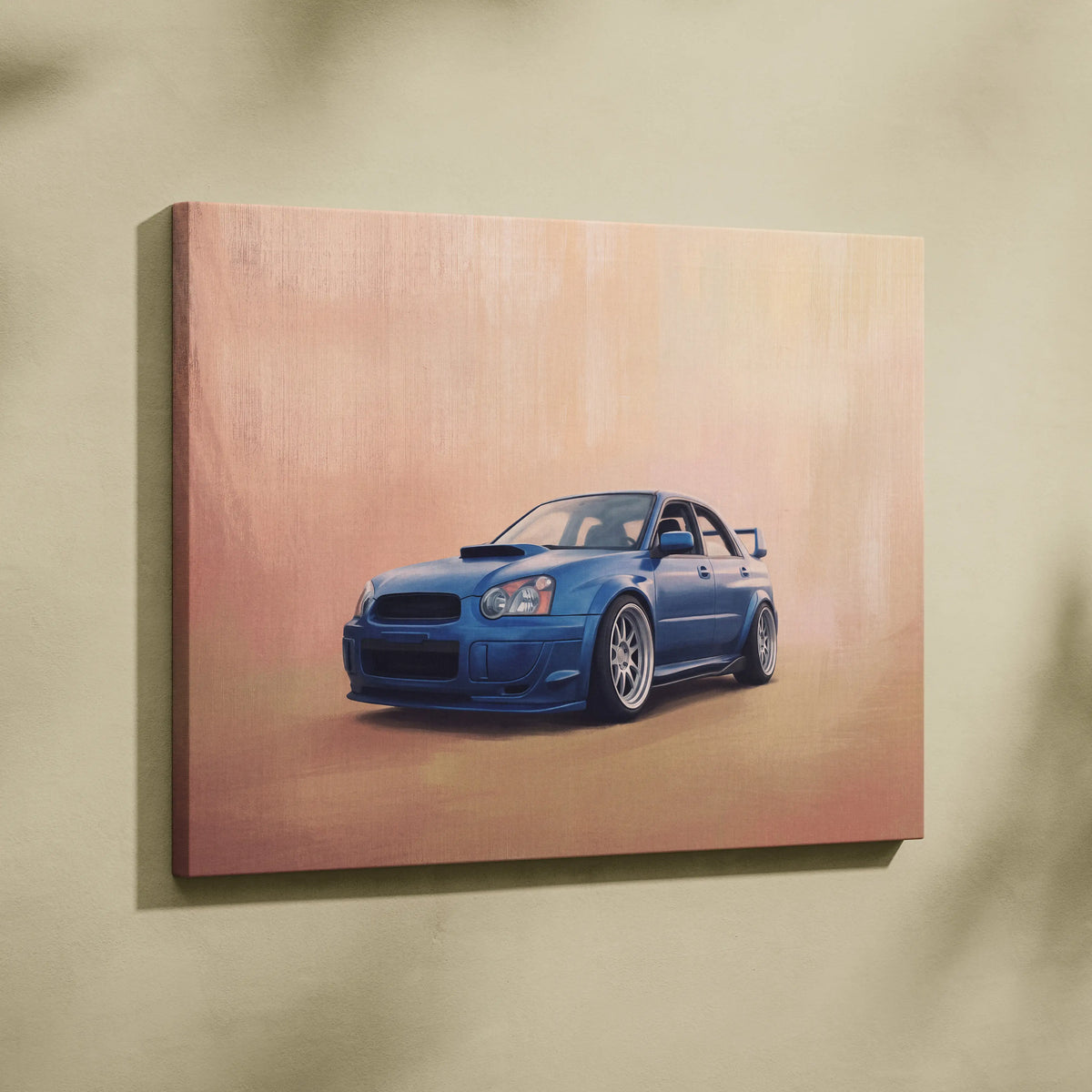 Subaru Impreza WRX STI Inspired Canvas Art, Rally Tuner Car Wall Painting for Living Room