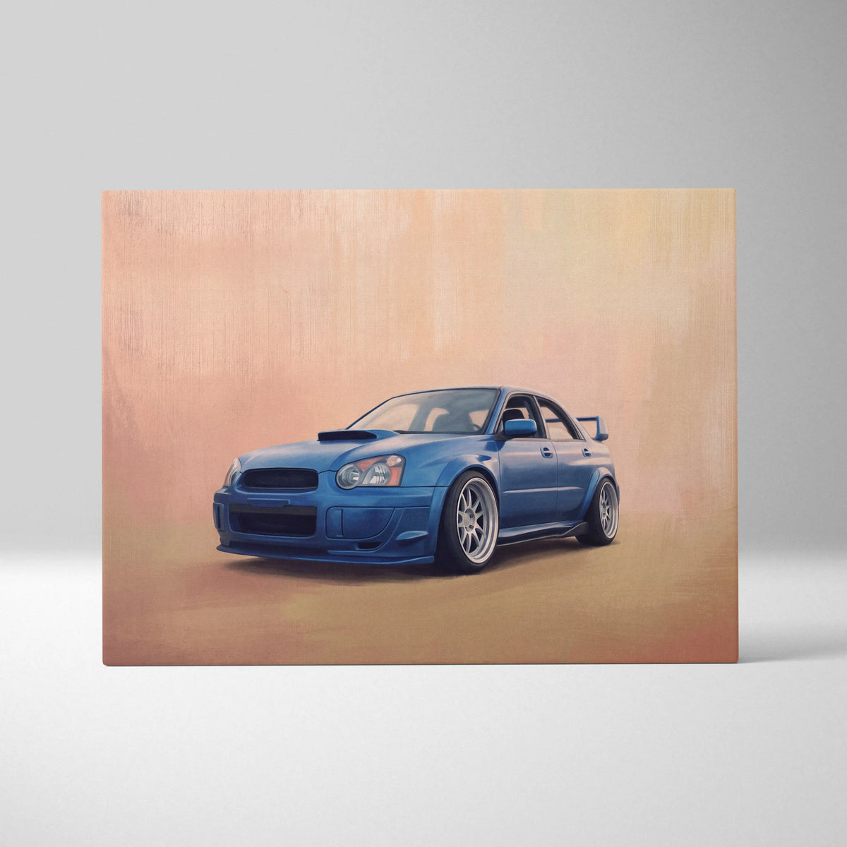 Subaru Impreza WRX STI Inspired Canvas Art, Rally Tuner Car Wall Painting for Living Room